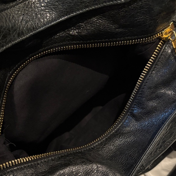 Black Leather Women's Vintage Balenciaga Motocross Giant Gold Hardware Hobo Bag - Picture 3 of 3